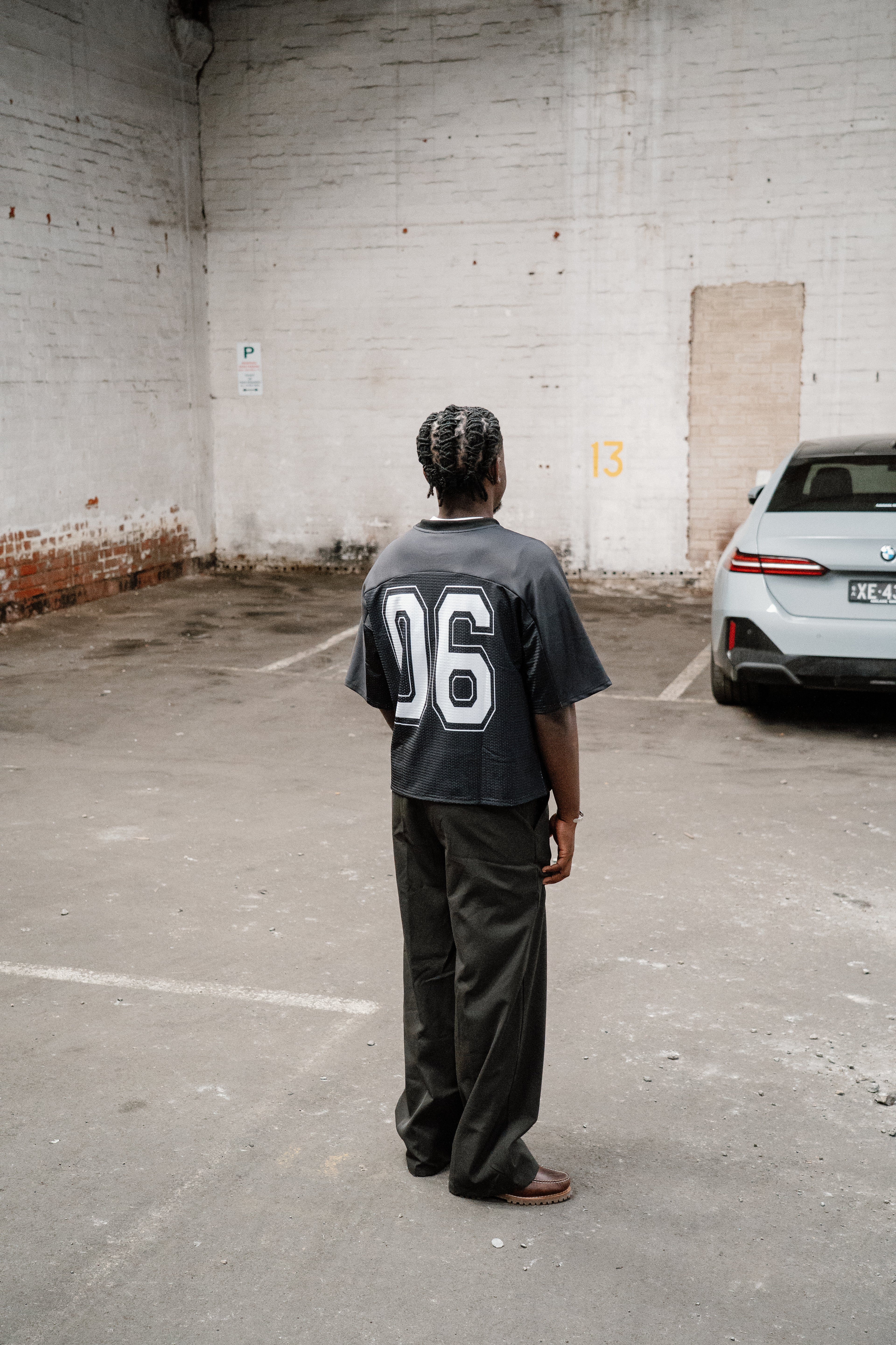 BOX FIT JERSEY - [BLACK & WHITE]