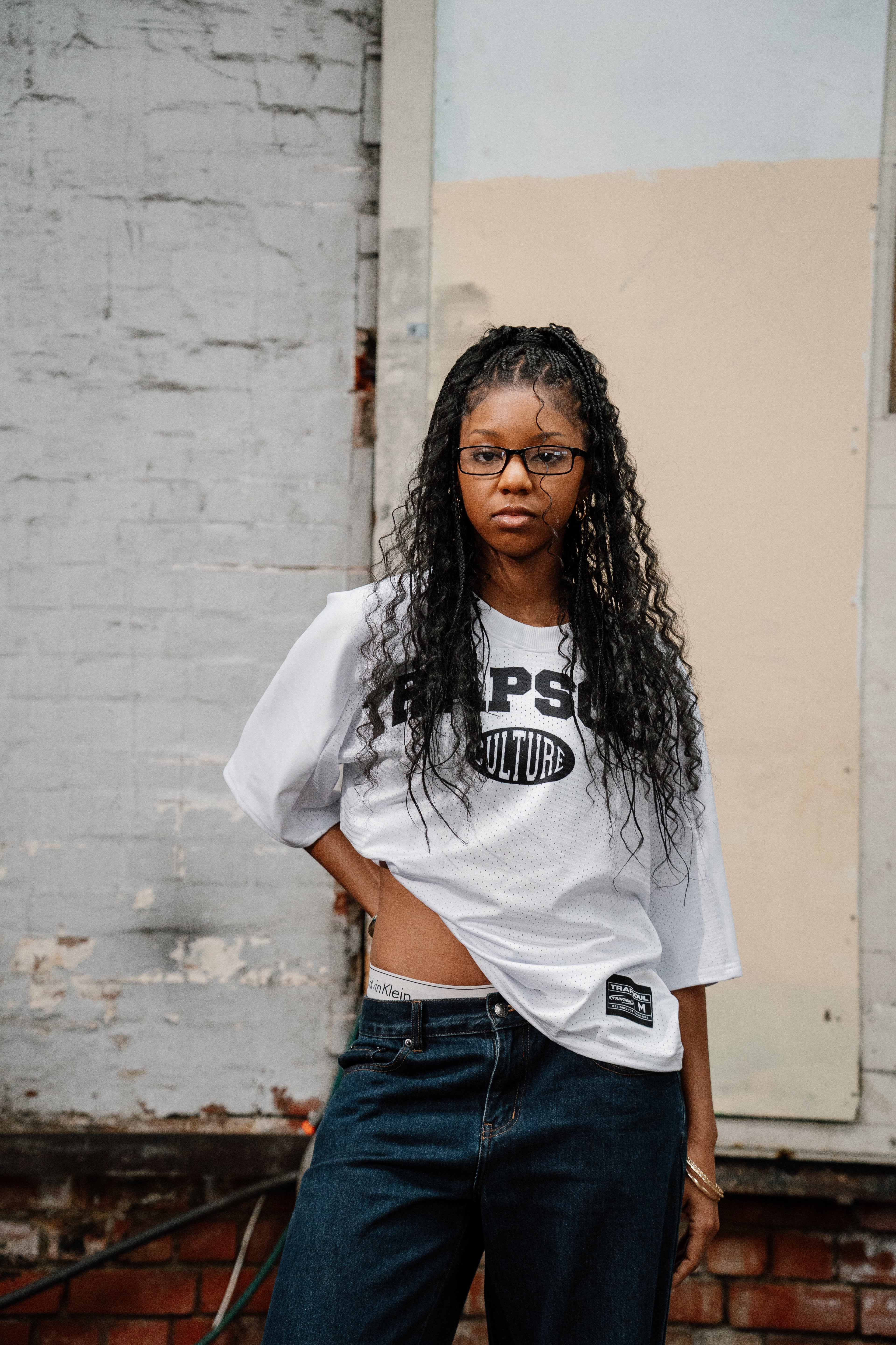 BOX FIT JERSEY - [WHITE & BLACK]